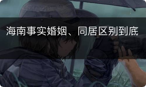 海南事实婚姻、同居区别到底