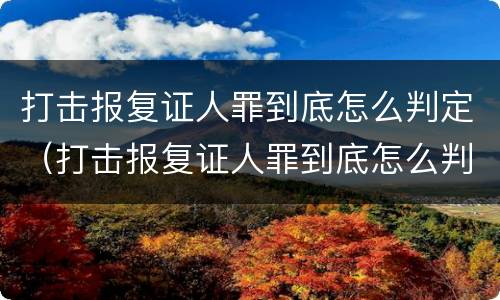 打击报复证人罪到底怎么判定（打击报复证人罪到底怎么判定的）