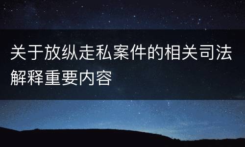 关于放纵走私案件的相关司法解释重要内容