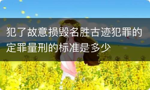 犯了故意损毁名胜古迹犯罪的定罪量刑的标准是多少