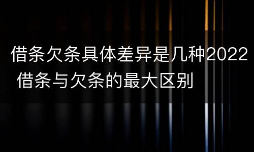 借条欠条具体差异是几种2022 借条与欠条的最大区别