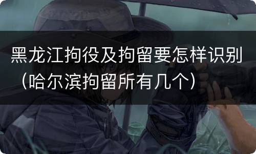 黑龙江拘役及拘留要怎样识别（哈尔滨拘留所有几个）