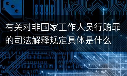 有关对非国家工作人员行贿罪的司法解释规定具体是什么