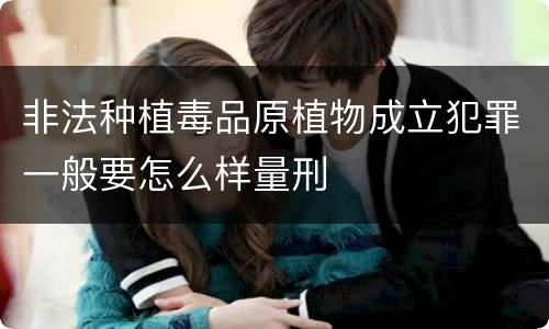 非法种植毒品原植物成立犯罪一般要怎么样量刑