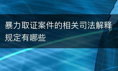 暴力取证案件的相关司法解释规定有哪些