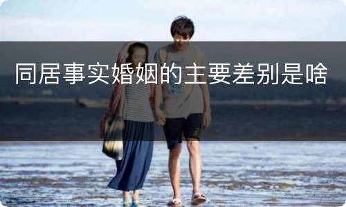 同居事实婚姻的主要差别是啥