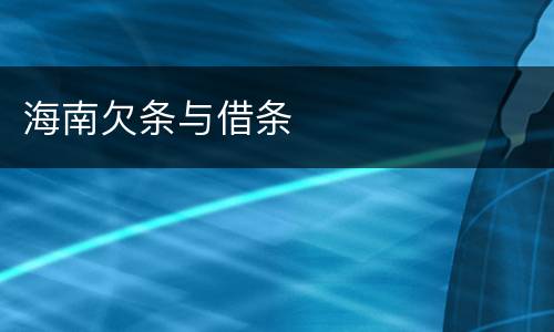 海南欠条与借条