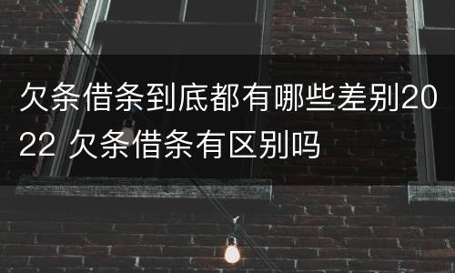 欠条借条到底都有哪些差别2022 欠条借条有区别吗