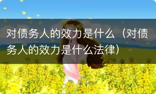 对债务人的效力是什么（对债务人的效力是什么法律）