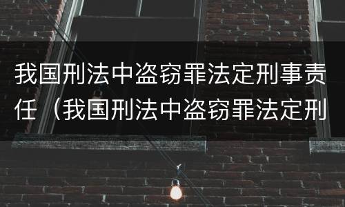 我国刑法中盗窃罪法定刑事责任（我国刑法中盗窃罪法定刑事责任的认定）