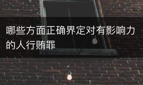 哪些方面正确界定对有影响力的人行贿罪