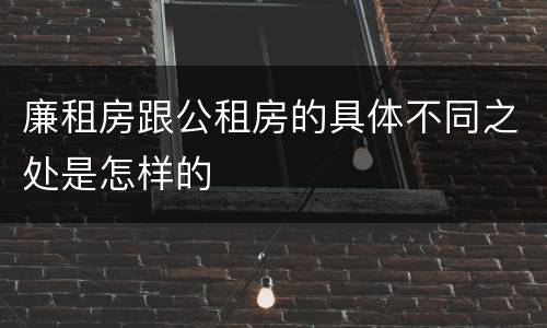 廉租房跟公租房的具体不同之处是怎样的