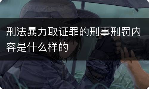 刑法暴力取证罪的刑事刑罚内容是什么样的