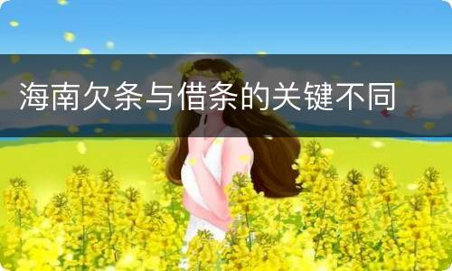 海南欠条与借条的关键不同
