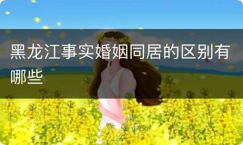黑龙江事实婚姻同居的区别有哪些