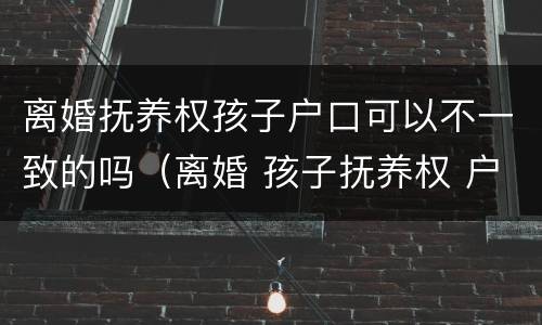 离婚抚养权孩子户口可以不一致的吗（离婚 孩子抚养权 户口）