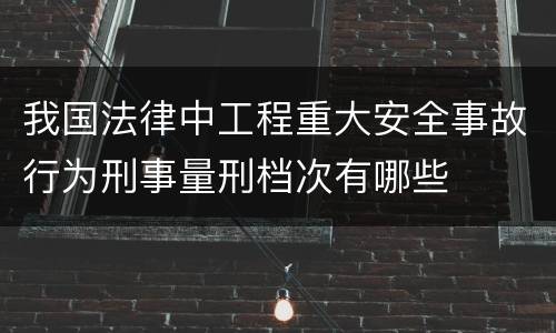 我国法律中工程重大安全事故行为刑事量刑档次有哪些