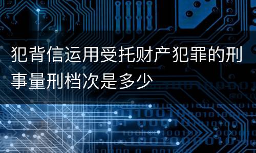 犯背信运用受托财产犯罪的刑事量刑档次是多少