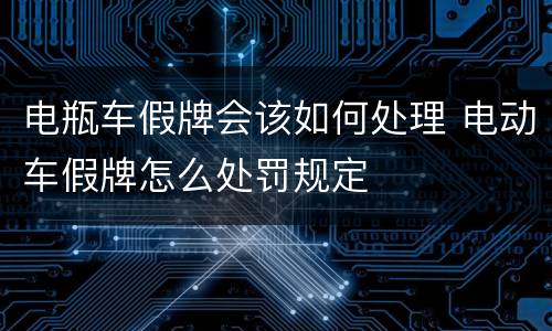 电瓶车假牌会该如何处理 电动车假牌怎么处罚规定