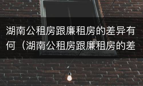 湖南公租房跟廉租房的差异有何（湖南公租房跟廉租房的差异有何影响）