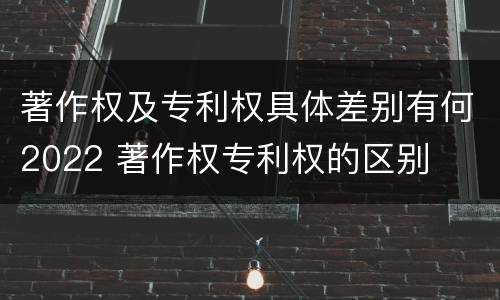 著作权及专利权具体差别有何2022 著作权专利权的区别
