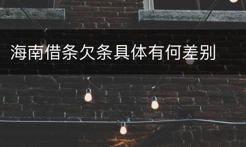 海南借条欠条具体有何差别