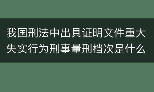 我国刑法中出具证明文件重大失实行为刑事量刑档次是什么