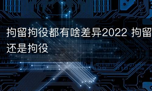 拘留拘役都有啥差异2022 拘留还是拘役