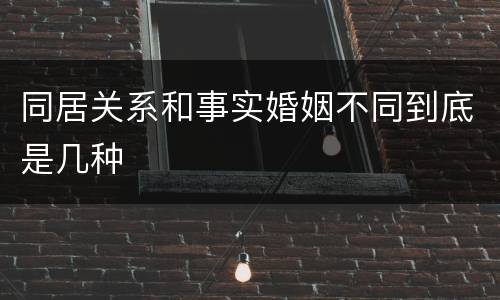同居关系和事实婚姻不同到底是几种