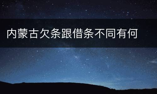 内蒙古欠条跟借条不同有何