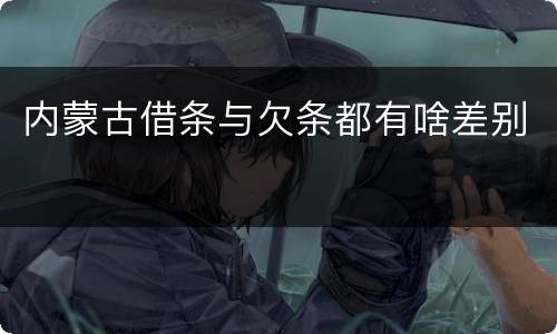 内蒙古借条与欠条都有啥差别