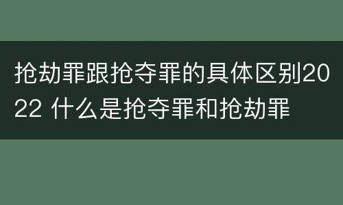 抢劫罪跟抢夺罪的具体区别2022 什么是抢夺罪和抢劫罪
