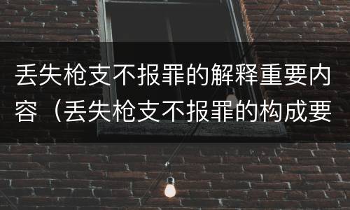 丢失枪支不报罪的解释重要内容（丢失枪支不报罪的构成要件）