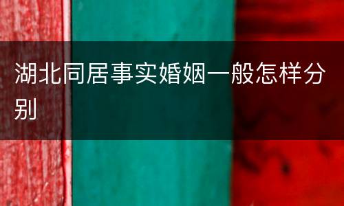 湖北同居事实婚姻一般怎样分别