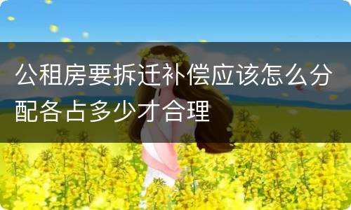 公租房要拆迁补偿应该怎么分配各占多少才合理