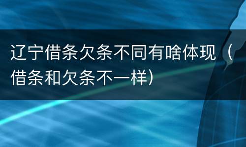 辽宁借条欠条不同有啥体现（借条和欠条不一样）
