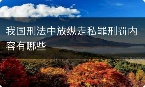 我国刑法中放纵走私罪刑罚内容有哪些