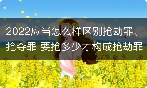 2022应当怎么样区别抢劫罪、抢夺罪 要抢多少才构成抢劫罪
