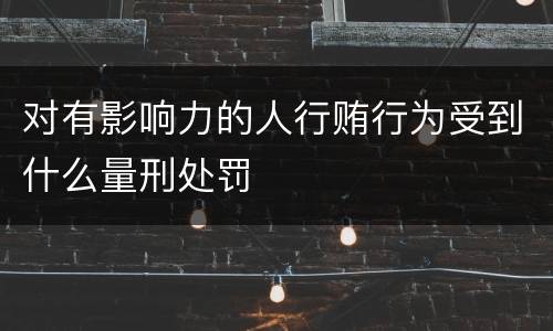 对有影响力的人行贿行为受到什么量刑处罚
