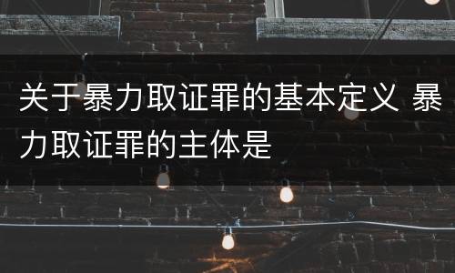 关于暴力取证罪的基本定义 暴力取证罪的主体是