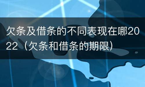 欠条及借条的不同表现在哪2022（欠条和借条的期限）