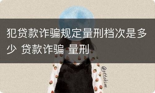 犯贷款诈骗规定量刑档次是多少 贷款诈骗 量刑