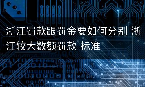 浙江罚款跟罚金要如何分别 浙江较大数额罚款 标准