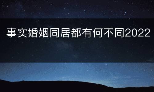 事实婚姻同居都有何不同2022