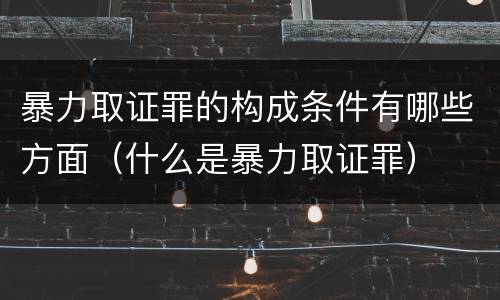 暴力取证罪的构成条件有哪些方面（什么是暴力取证罪）