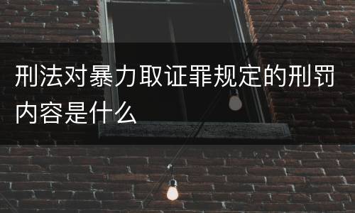 刑法对暴力取证罪规定的刑罚内容是什么