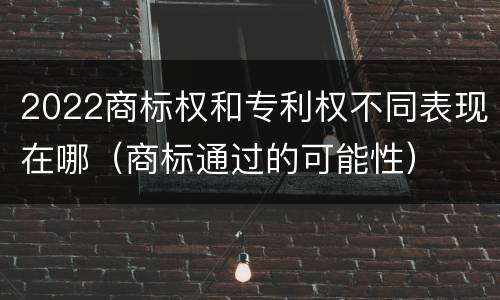 2022商标权和专利权不同表现在哪（商标通过的可能性）