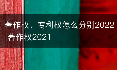 著作权、专利权怎么分别2022 著作权2021