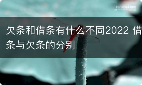 欠条和借条有什么不同2022 借条与欠条的分别