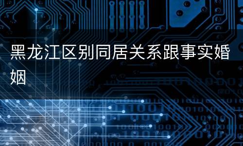 黑龙江区别同居关系跟事实婚姻